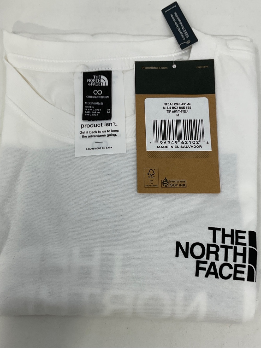 The North Face White Box Short-Sleeve NSE Tee with Black Logo